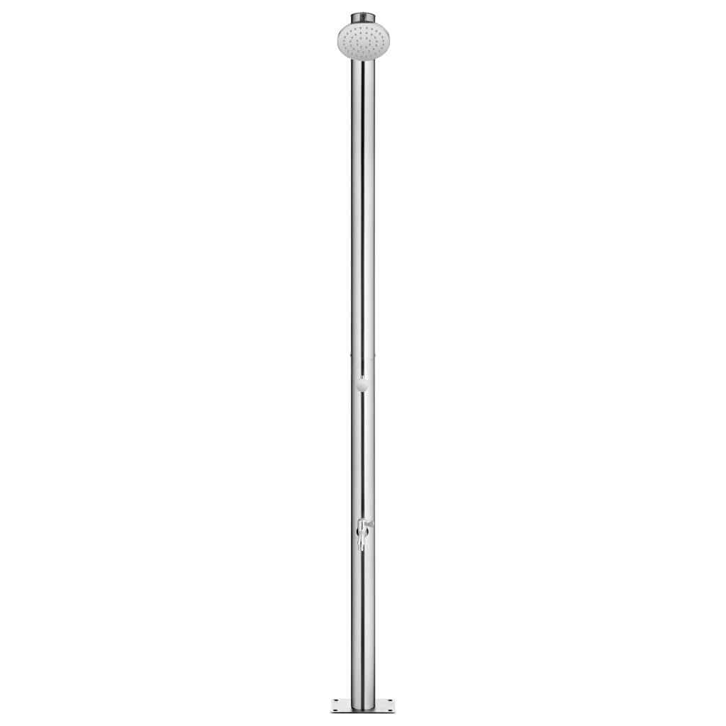 Doccia da Giardino con Base Marrone 220 cm in Acciaio Inox | homemem39