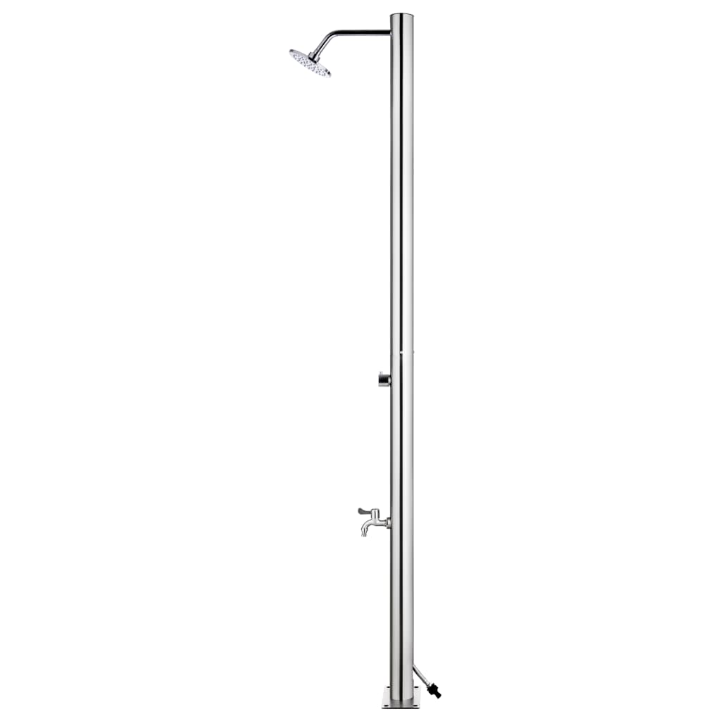 Doccia da Giardino con Base Marrone 220 cm in Acciaio Inox | homemem39