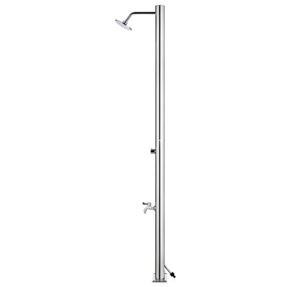 Doccia da Giardino con Base Marrone 220 cm in Acciaio Inox | homemem39