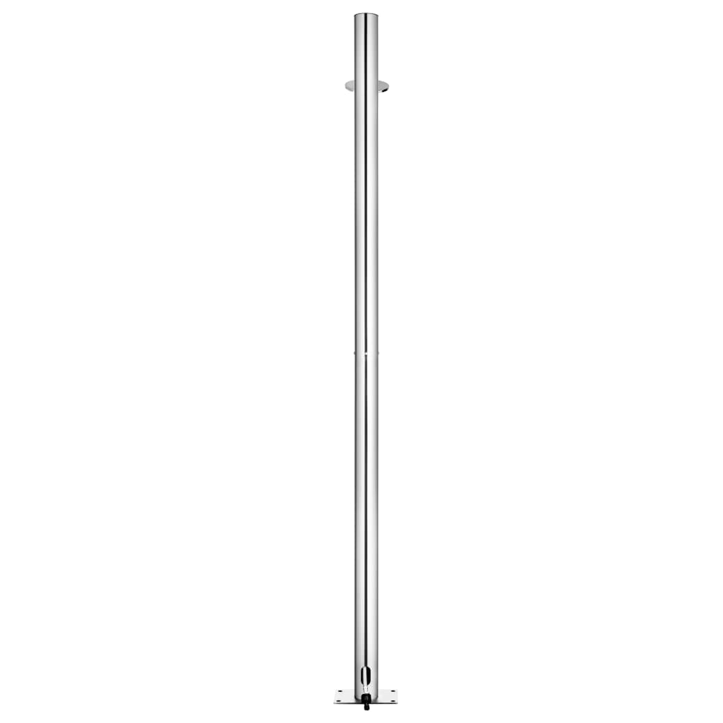 Doccia da Giardino con Base Marrone 220 cm in Acciaio Inox | homemem39