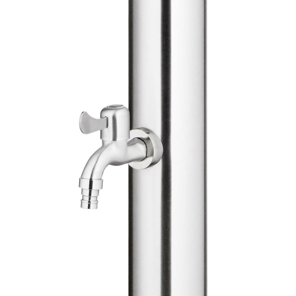 Doccia da Giardino con Base Marrone 220 cm in Acciaio Inox | homemem39