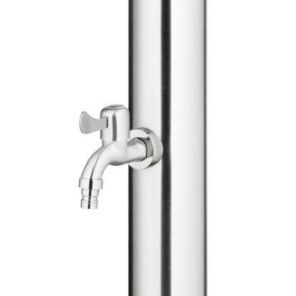 Doccia da Giardino con Base Marrone 220 cm in Acciaio Inox | homemem39