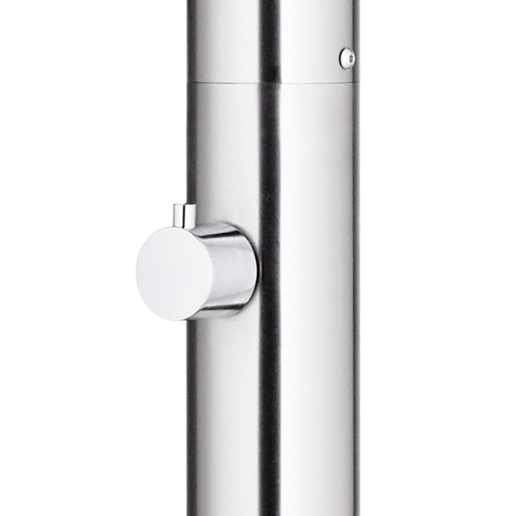 Doccia da Giardino con Base Marrone 220 cm in Acciaio Inox | homemem39