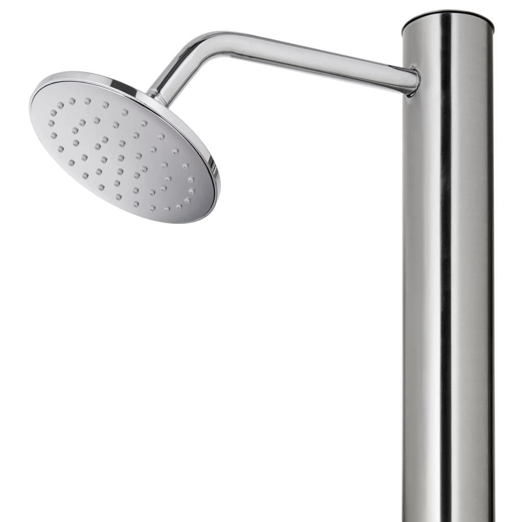 Doccia da Giardino con Base Marrone 220 cm in Acciaio Inox | homemem39