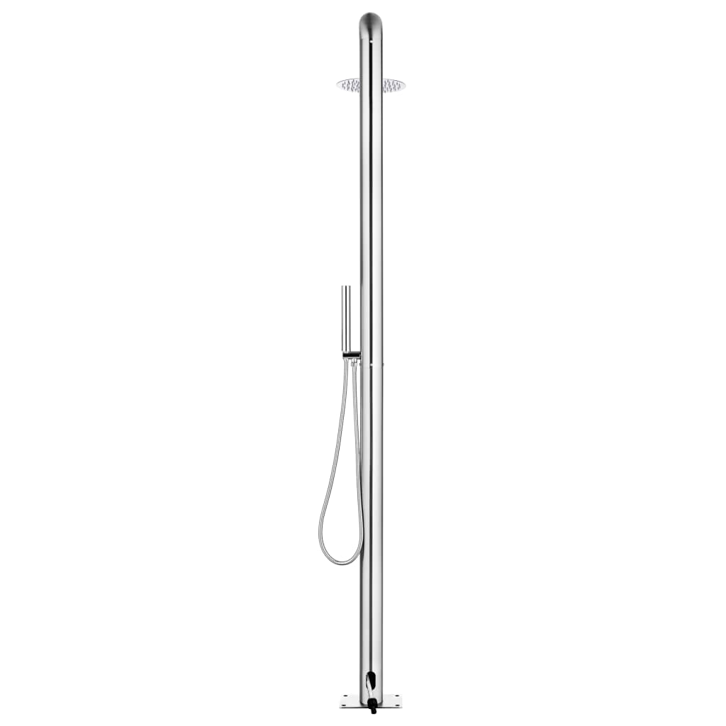 Doccia da Giardino con Base Marrone 230 cm in Acciaio Inox | homemem39