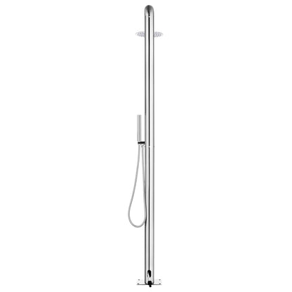 Doccia da Giardino con Base Marrone 230 cm in Acciaio Inox | homemem39
