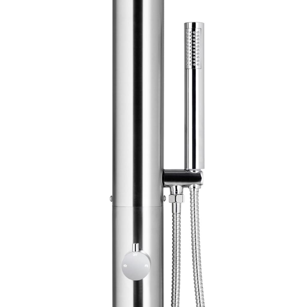 Doccia da Giardino con Base Marrone 230 cm in Acciaio Inox | homemem39
