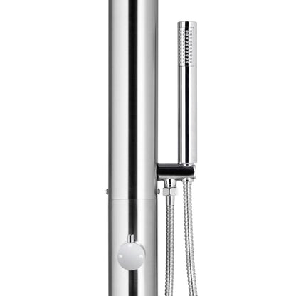 Doccia da Giardino con Base Marrone 230 cm in Acciaio Inox | homemem39