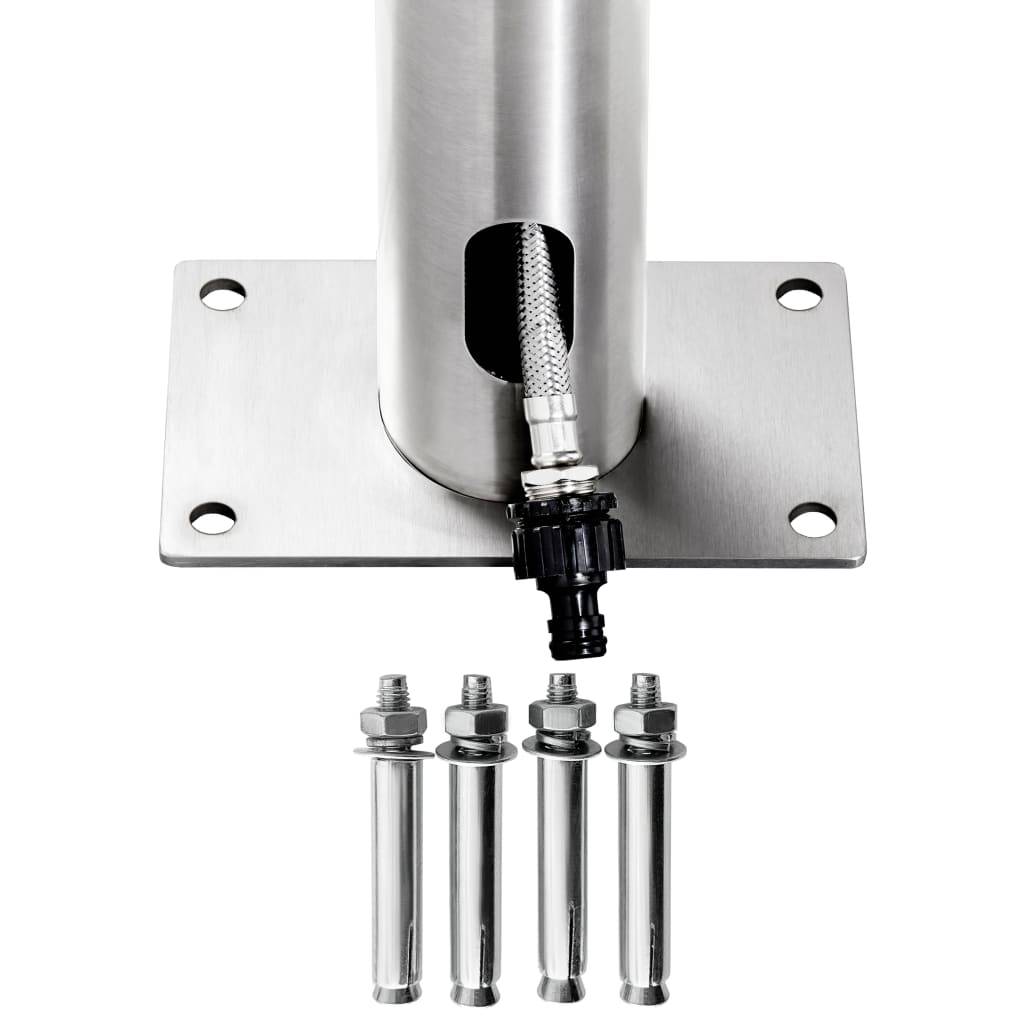 Doccia da Giardino con Base Marrone 230 cm in Acciaio Inox | homemem39