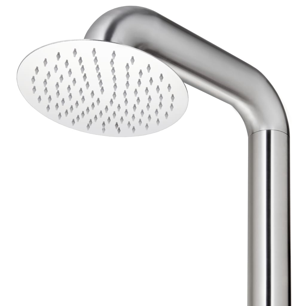 Doccia da Giardino con Base Marrone 230 cm in Acciaio Inox | homemem39