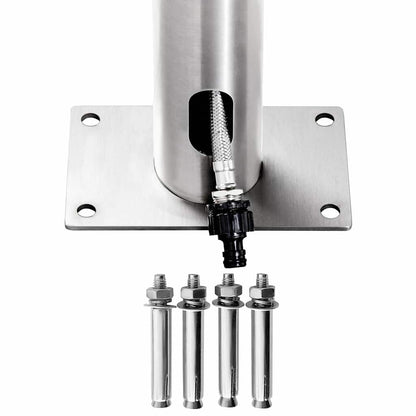 Doccia da Giardino con Base Marrone 225 cm in Acciaio Inox