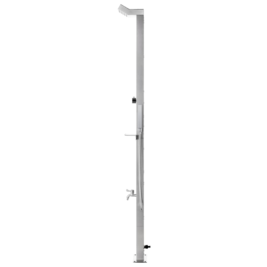 Doccia da Giardino con Base Grigia 225 cm in Acciaio Inox | homemem39