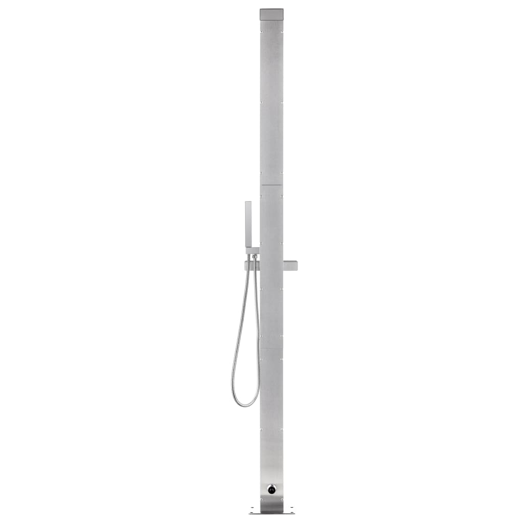 Doccia da Giardino con Base Grigia 225 cm in Acciaio Inox | homemem39