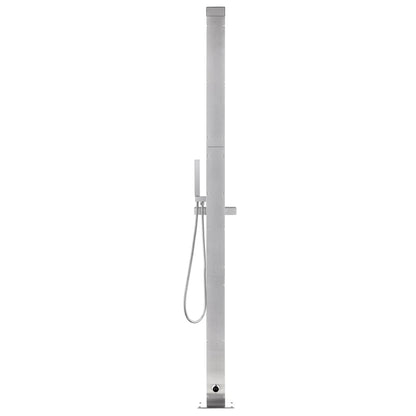 Doccia da Giardino con Base Grigia 225 cm in Acciaio Inox | homemem39