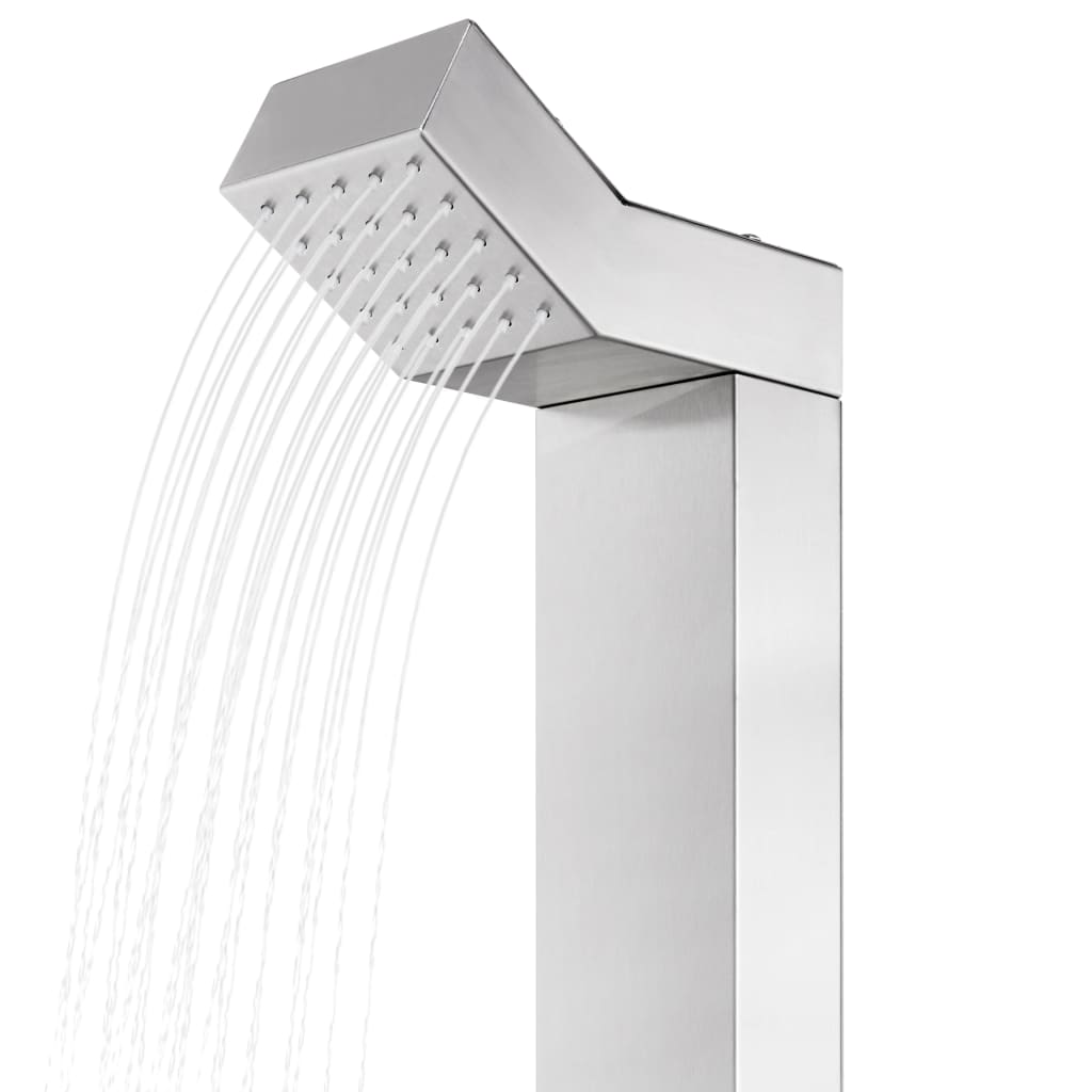 Doccia da Giardino con Base Grigia 225 cm in Acciaio Inox | homemem39