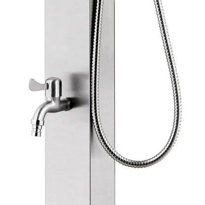 Doccia da Giardino con Base Grigia 225 cm in Acciaio Inox | homemem39