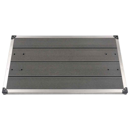 Doccia da Giardino con Base Grigia 220 cm in Acciaio Inox