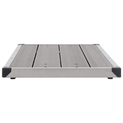Doccia da Giardino con Base Grigia 220 cm in Acciaio Inox