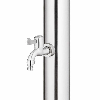Doccia da Giardino con Base Grigia 220 cm in Acciaio Inox