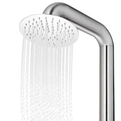 Doccia da Giardino con Base Grigia 230 cm in Acciaio Inox | homemem39