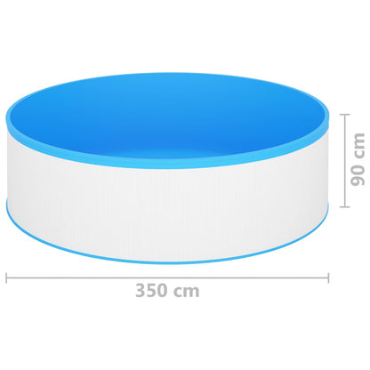 Piscina Fuori Terra con Skimmer e Pompa Sospesi 350x90cm Bianca | homemem39