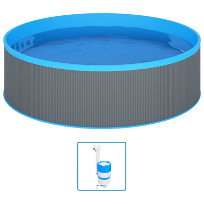 Piscina Fuori Terra con Skimmer e Pompa Sospesi 350x90cm Grigia | homemem39