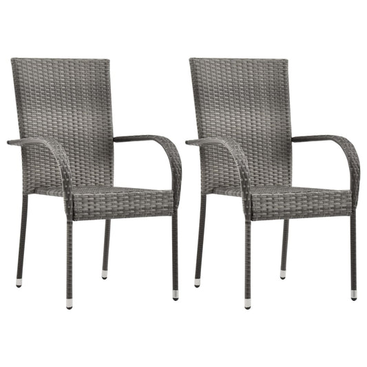 Set Mobili da Pranzo per Giardino 3 pz Polyrattan Grigio - homemem39