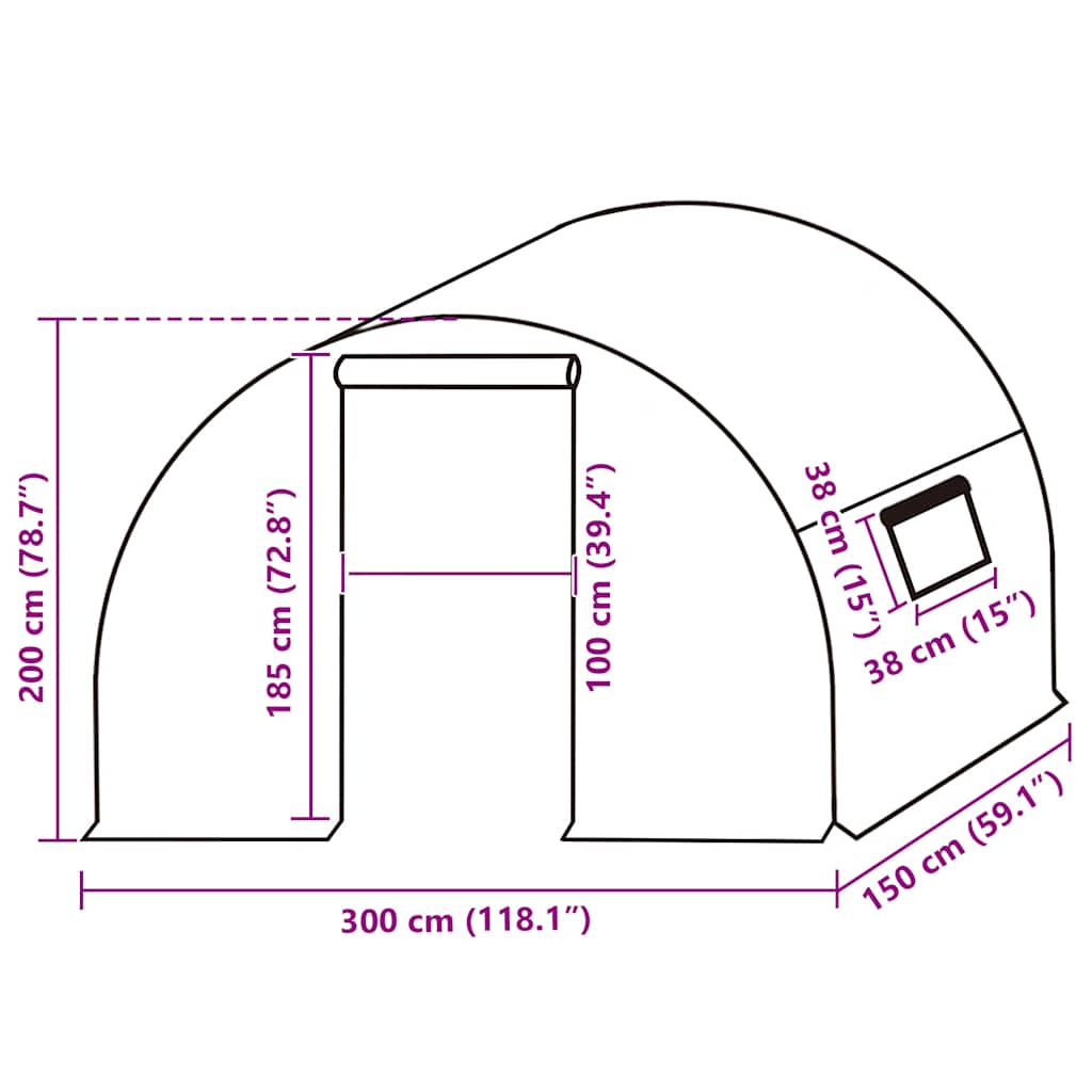 Telo di Ricambio per Serra (4,5 m²) 3x1,5x2 m Trasparente - homemem39
