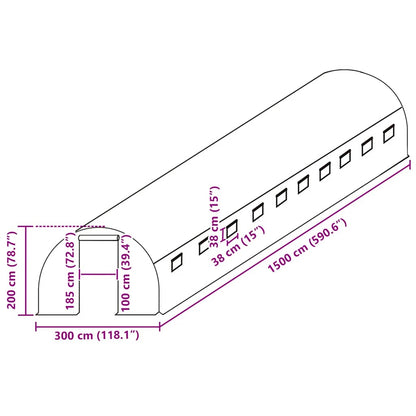 Telo di Ricambio per Serra (45 m²) 300x1500x200 cm Verde