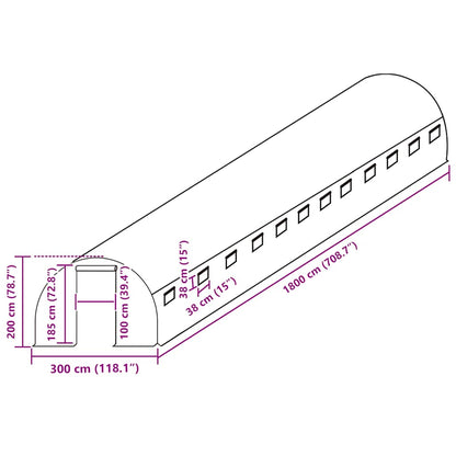 Telo di Ricambio per Serra (54 m²) 300x1800x200 cm Verde - homemem39