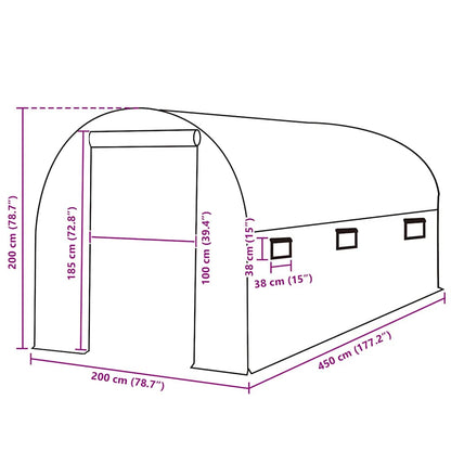 Telo di Ricambio per Serra (9 m²) 200x450x200 cm Verde - homemem39