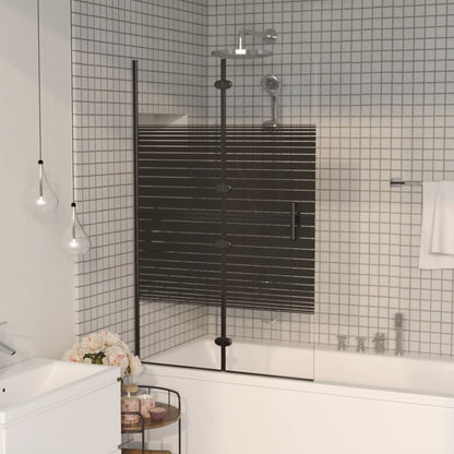 Pannello Doccia Pieghevole in ESG 80x140 cm Nero - homemem39