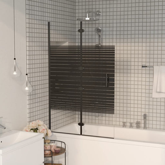 Pannello Doccia Pieghevole in ESG 80x140 cm Nero - homemem39