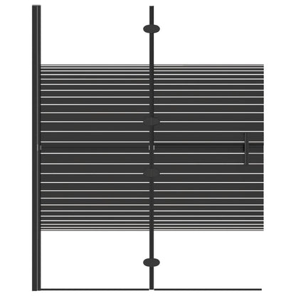 Pannello Doccia Pieghevole in ESG 100x140 cm Nero - homemem39