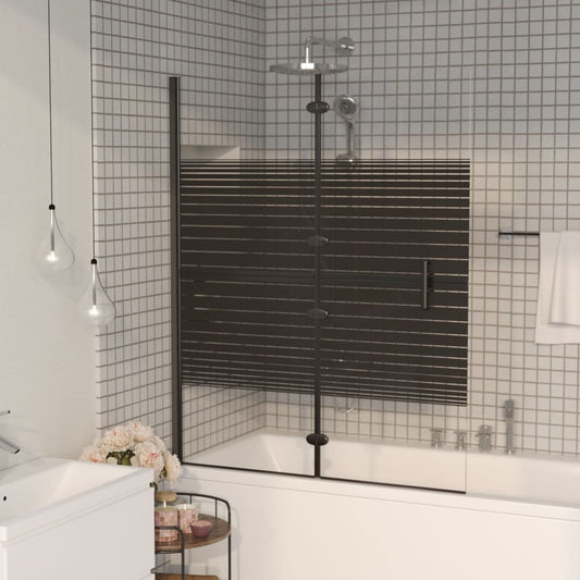 Pannello Doccia Pieghevole in ESG 100x140 cm Nero - homemem39