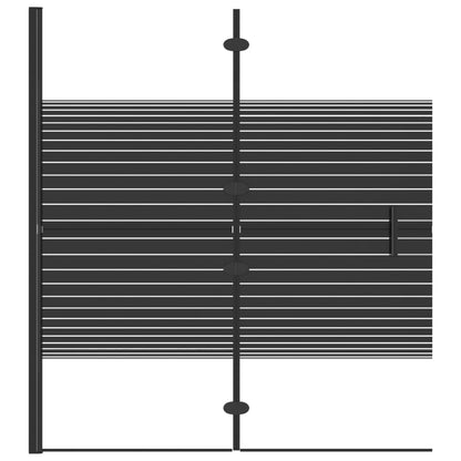 Pannello Doccia Pieghevole in ESG 120x140 cm Nero
