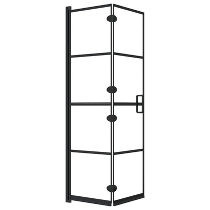 Pannello Doccia Pieghevole in ESG 80x140 cm Nero - homemem39
