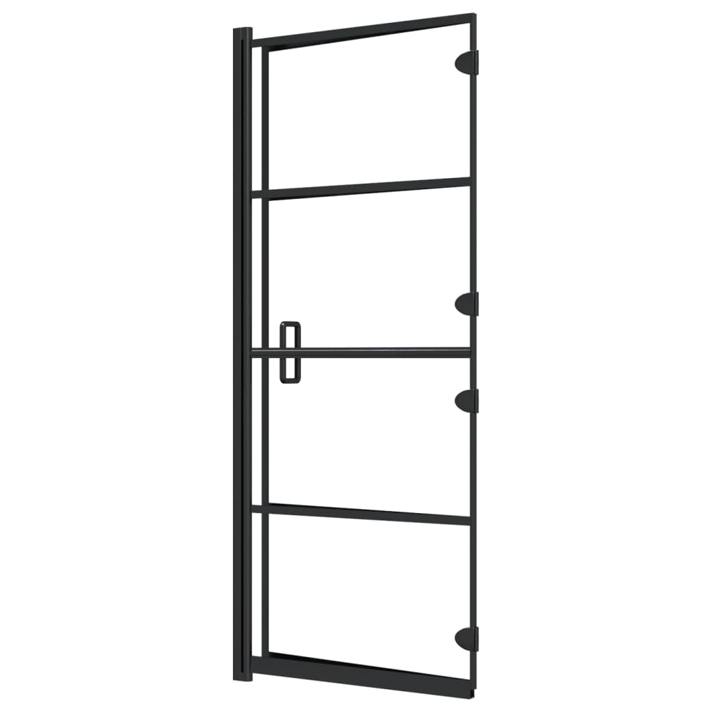 Pannello Doccia Pieghevole in ESG 120x140 cm Nero | homemem39