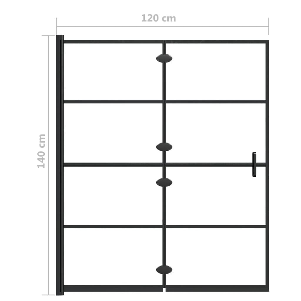 Pannello Doccia Pieghevole in ESG 120x140 cm Nero | homemem39