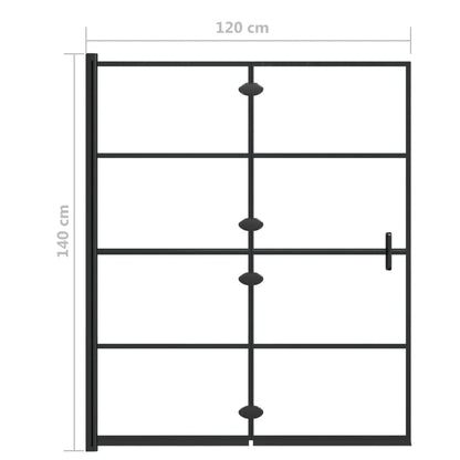 Pannello Doccia Pieghevole in ESG 120x140 cm Nero | homemem39