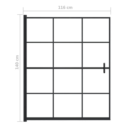 Pannello per Box Doccia in ESG 116x140 cm Nero - homemem39