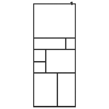 Parete Doccia Walk-in in Vetro Trasparente ESG Nera 80x195 cm | homemem39