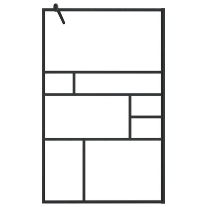 Parete Doccia Walk-in in Vetro Trasparente ESG Nera 100x195 cm - homemem39