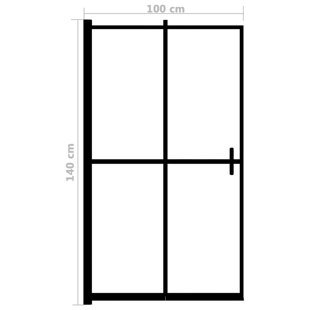 Pannello Doccia Pieghevole in ESG 100x140 cm Nero | homemem39