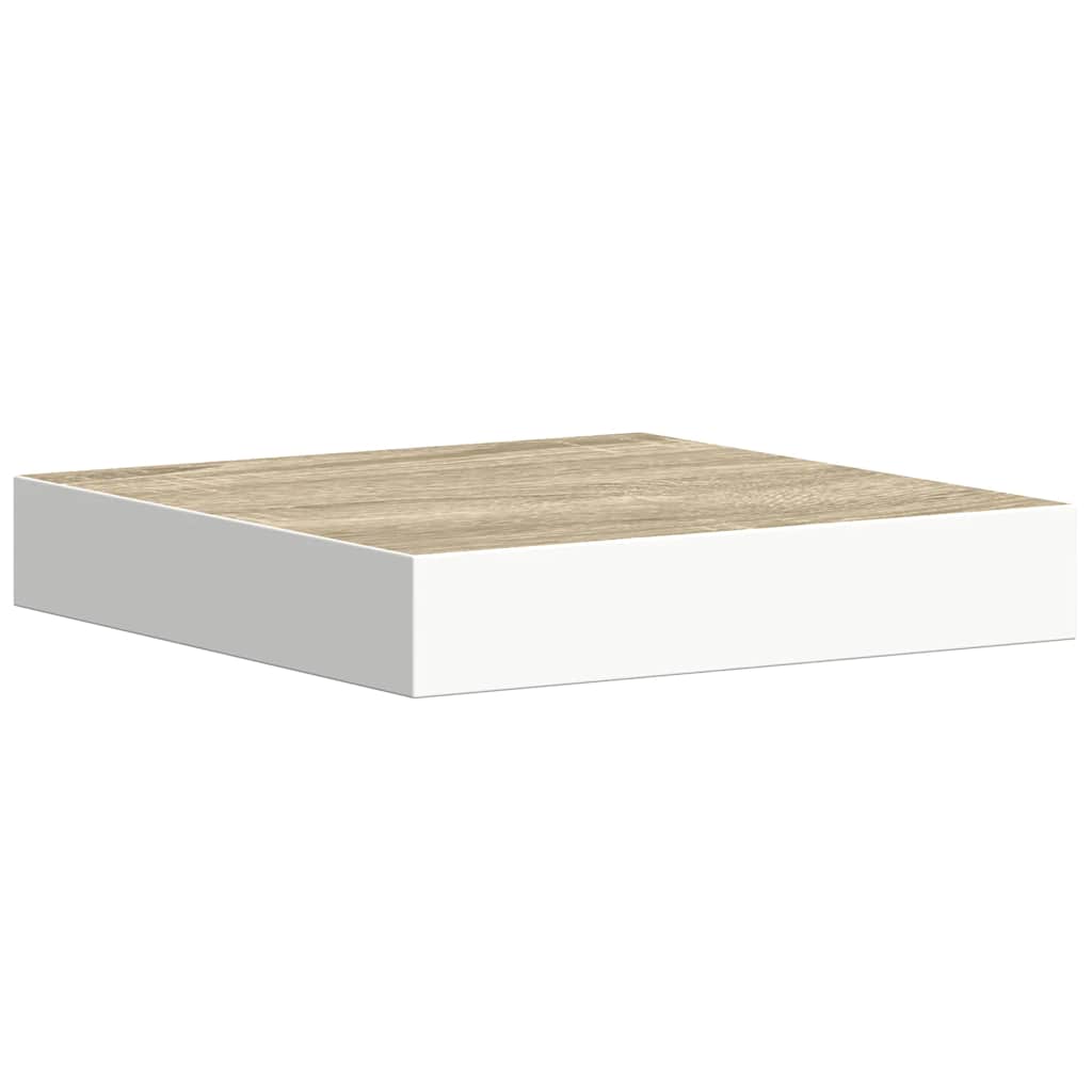 Scaffale a Parete Rovere e Bianco 23x23,5x3,8 cm in MDF | homemem39