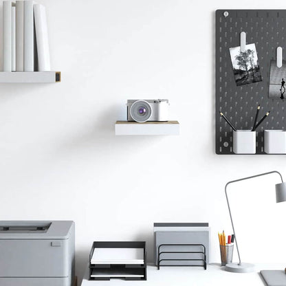 Scaffale a Parete Rovere e Bianco 23x23,5x3,8 cm in MDF | homemem39
