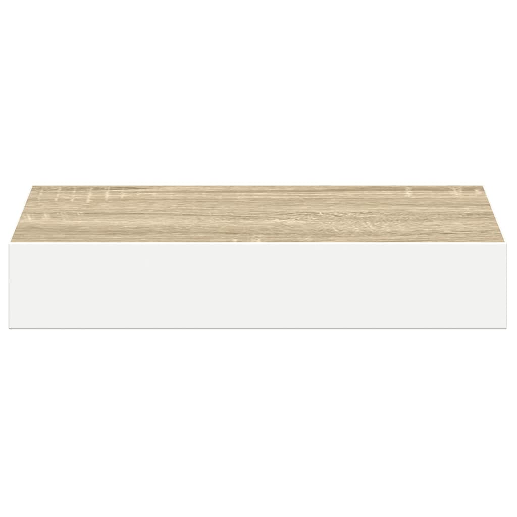 Scaffale a Parete Rovere e Bianco 23x23,5x3,8 cm in MDF | homemem39