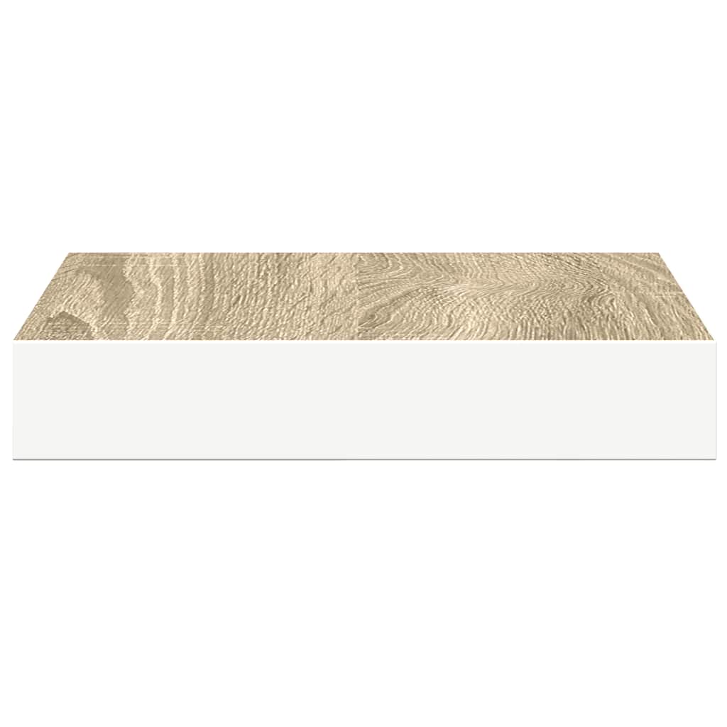 Scaffale a Parete Rovere e Bianco 23x23,5x3,8 cm in MDF | homemem39