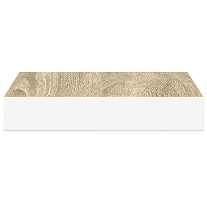 Scaffale a Parete Rovere e Bianco 23x23,5x3,8 cm in MDF | homemem39
