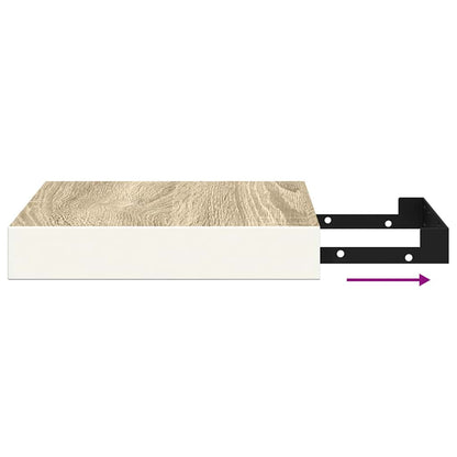 Scaffale a Parete Rovere e Bianco 23x23,5x3,8 cm in MDF | homemem39